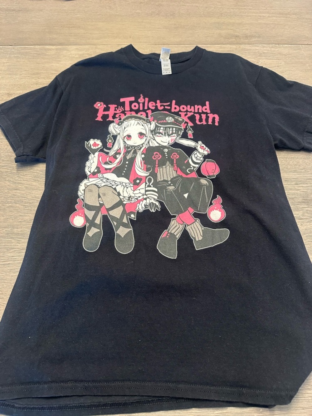Toilet-bound Hanako-kun Black Graphic Tee - Pink Accent